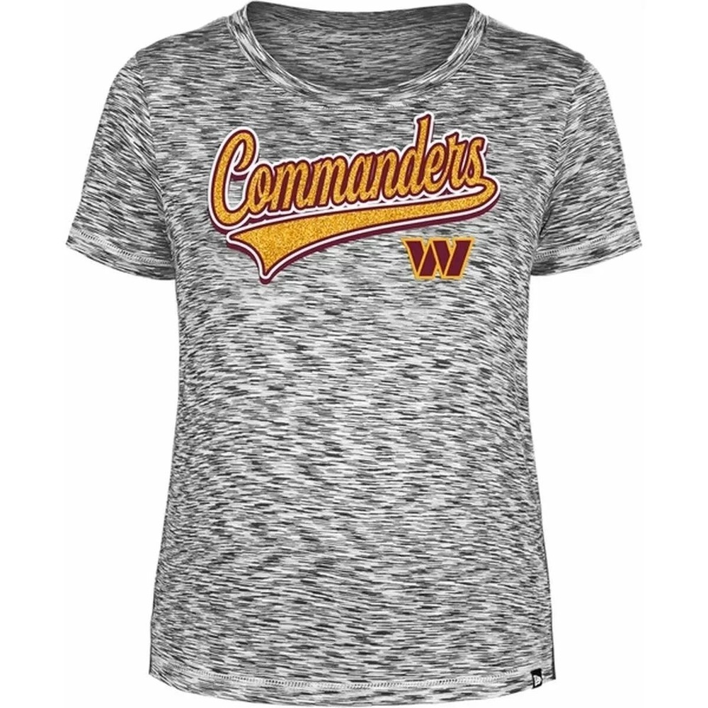 NFL Washington Commanders Women's Heathered Gray Short Sleeve T Shirt Size L NWT